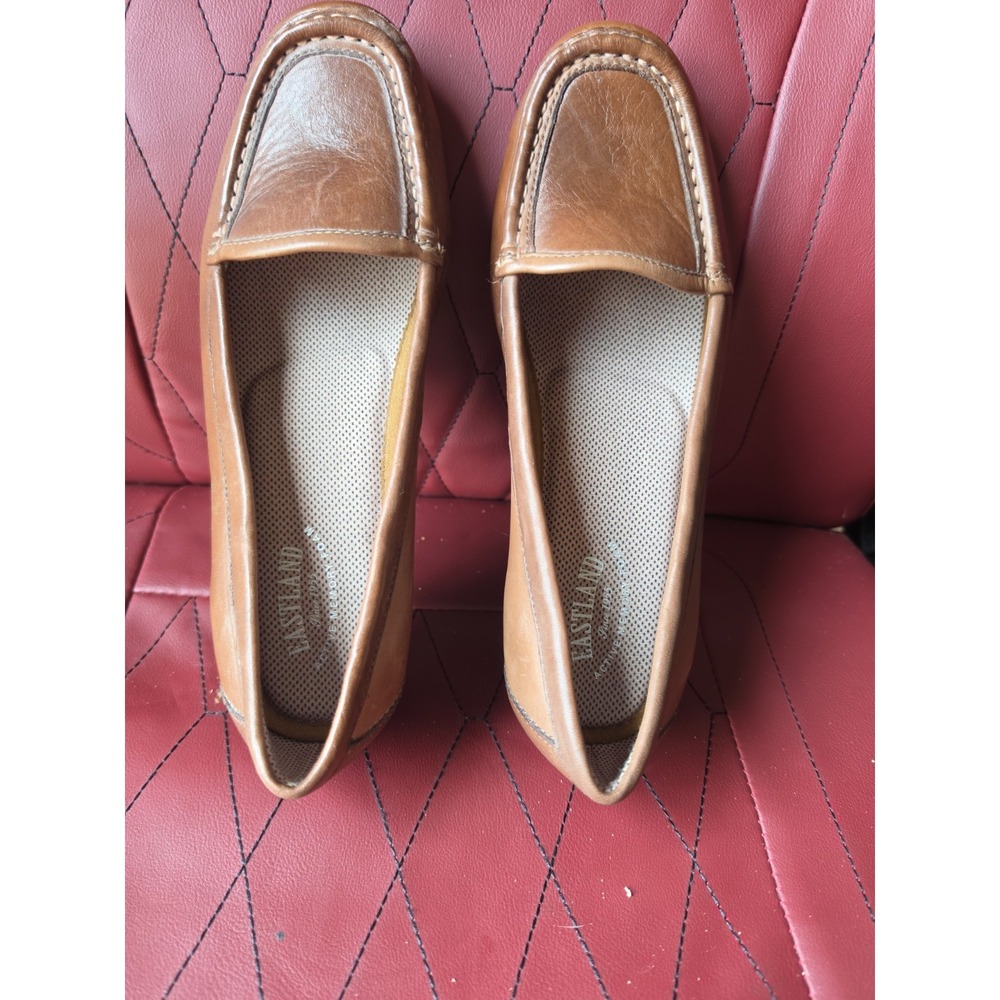 Eastland Hailey Slip-On Loafer Casual Womens Shoes Size 7.5W Brown Leather